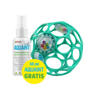 Obrázek produktu pro OBALL Hračka Oball RATTLE 10 cm 0m+ dark turquoise + 50 ml Aquaint