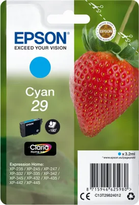 Produktbild von Tintenpatrone Epson T2982 cyan Packung mit 10 Stück