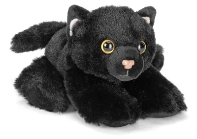 Productafbeelding van Katten knuffel pluche - 18 cm - Zwart