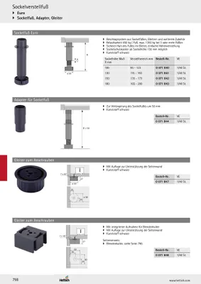 Produktbild von Hettich Bodenträger Für Genutete  74805
