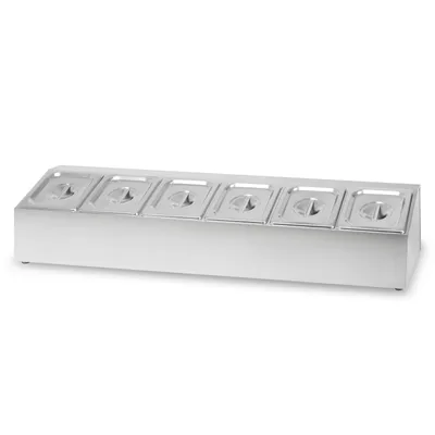 Produktbild von VERTES Zutatenbehälter 6 x 1/6 GN Gastronorm, Edelstahl, 100mm Tief, Hygienisch, Rostfrei, Kratzfest, Temperaturbeständig von -40° bis 300°C