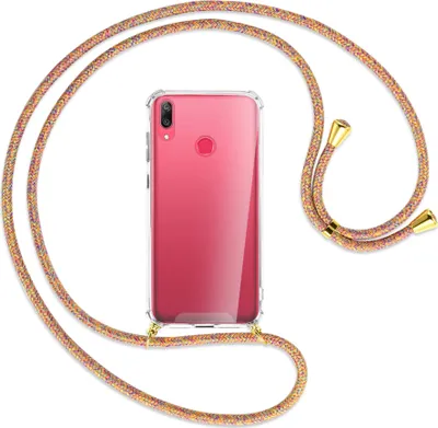 Produktbild von Handykette Backcover-Schutzhülle mit Band (Metall goldfarben) für Huawei Y7 2019, Y7 Prime 2019 - Rainbow