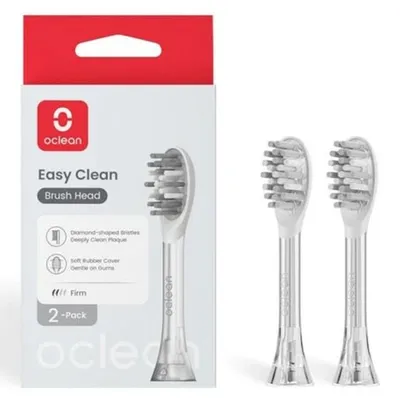 Obrázok produktu pre Sada 2 ks náhradných hláv na zubnú kefku Oclean Easy Clean P1K3, tvrdé, strieborné