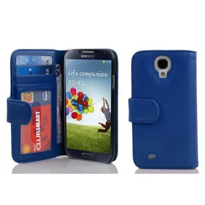 Obrázok produktu pre Puzdro typu kniha s 3 slotmi na karty kompatibilné so Samsung Galaxy S4 v modrej farbe