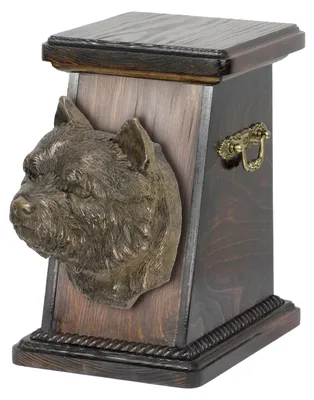 Obrázok produktu pre Norwichský teriér - urna na popol psa, elegantná urna so sochou, pamätná urna s popiersím psa značky Art-Dog