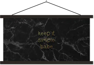 Produktbild von MuchoWow® Textilposter Zitat - Sprichwörter - Gold - Marmor 90x45 cm mit schwarzem Rahmen - Klemmleisten