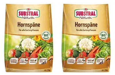 Produktbild von SUBSTRAL® Hornspäne Dünger, 10 kg (2x 5 kg Sack), natürlicher organischer Stickstoffdünger für Garten- & Balkonpflanzen
