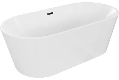 Obrázek produktu pro Mexen Luna volně stojící vana 140 x 75 cm, bílá, černý přepad - 52031407500-70