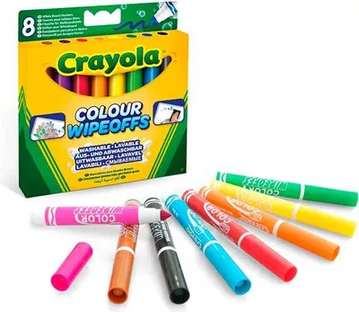 Zdjęcie produktu dla Crayola 03-8223, 8 kol., Czarny, Niebieski, Brązowy, Zielony, Pomarańczowy, Różowy, Czerwony, Żółty, Okrągły, Dorośli i dzieci, CE, 3 lat(a)