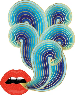 Image de GALISON Shape Metallic Puzzle Jonathan Adler : Lèvres 750 pièces