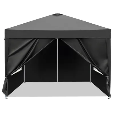 Produktbild von FCH 3x3M Pavillon Wasserdicht Pop up Faltpavillon Pavillon mit 4 Seitenteilen Faltbar Zelt Gartenpavillon, 4 Sandsack,Schwarz