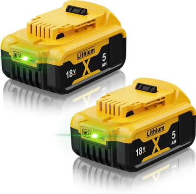 2x 5000 mAh Ersatzakku für 18V Akku-Werkzeuge, LED-Anzeige
