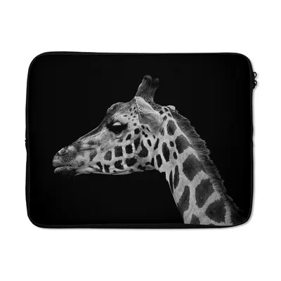 Produktbild von MuchoWow® Laptop Hülle 15 Zoll Tiere - Giraffe - Schwarz - Weiß Laptoptasche - Laptoptasche - Sleeve - Rundum-Schutz