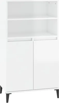 Obrázok produktu pre vidaXL Vysoká doska s vysokým leskom biela 60x36x110 cm Drevo Materiál