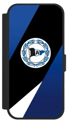 Produktbild von NIVOCASE Klapphülle für Apple iPhone 17  Handyhülle aus Kunst Leder NIVOflip schwarz Arminia Bielefeld DSC Offizielles Lizenzprodukt
