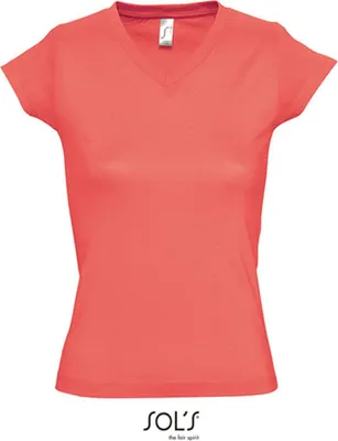Produktbild von SOLs 11388 | Ladies V-Neck Moon Damen T-Shirt - Farbe: Coral - Größe: 3XL