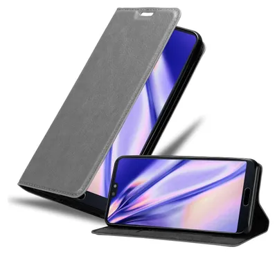 Obrázok produktu pre Cadorabo kryt pre Huawei P20 ochranný kryt v šedej farbe puzdro na mobilný telefón kryt magnetické zatváranie