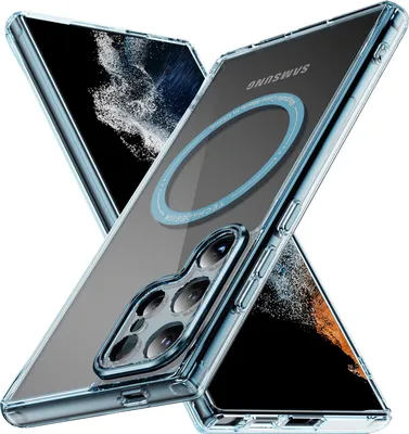 Produktbild von Magnetisch Klare Hülle für Samsung Galaxy S25 Ultra, Kompatibel mit MagSafe, Hybrid Stoßfeste Handyhülle Blau