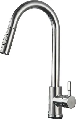 Produktbild von Küchenarmatur, Ausziehbare Sprühfunktion, Einhebel-Design, Gebürstetes Nickel A