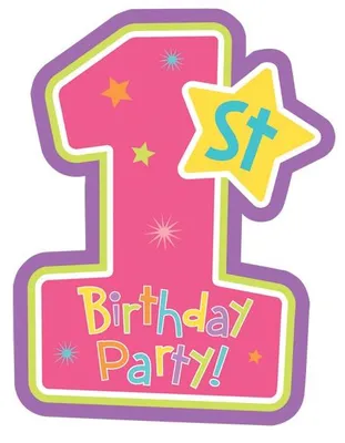 Produktbild von 8 Einladungskarten 1. Geburtstag Mädchen