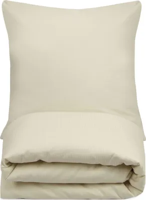 Produktbild von Bettwäsche 80x80 cm + 140x200 cm, creme, 80 % Baumwolle, Design: 2 mm Streifen