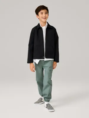 Produktbild von GAP Kinderjacke Schwarz aus Baumwolle mit Reißverschluss und geradem Schnitt Größe S