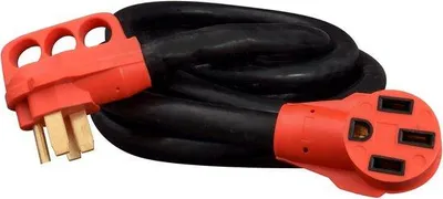 Image de Rallonge rouge 4,5 m 50 A, usage intensif, 50 A, rouge, 4,5 m