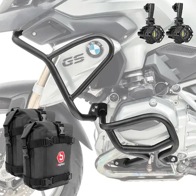 Produktbild von Set Sturzbügel + Scheinwerfer L2 für BMW R 1200 GS 13-16 + K3 schwarz