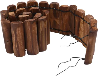 Productafbeelding van Houten Tuinafscheiding - Decoratief Hek - Tuinranden Maken - Verkoold Hout - 110x15 cm - Bruin