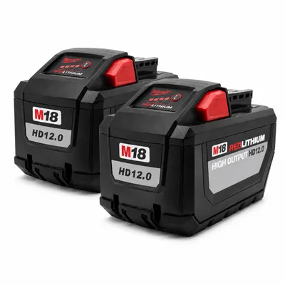 Produktbild von 2x Milwaukee M18 HB12 Original Akku 18V 12,0Ah – HIGH OUTPUT REDLITHIUM – Doppelpack / 2er Set – 4932464260