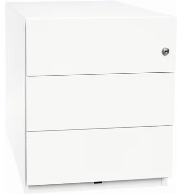 Produktbild von BISLEY Rollcontainer Note Maße: 42 x 49,5 x 56,5 cm (B x H x T) Werkstoff: Stahlblech, pulverbeschichtet Farbe: verkehrsweiß