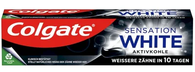 A product shot of a toothpaste box.