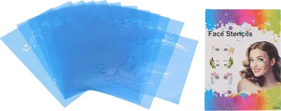Produktbild von 12pcs Gesichtsfarbe Schablonen wiederverwendbarer Malvorlagen Vorlage Körperkunstschablone für Kindergeburtstagsfeier