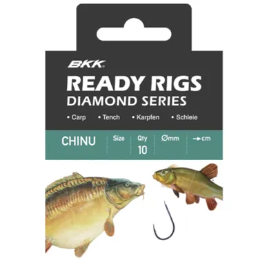 Produktbild von BKK Ready Rig Diamond Chinu BN 70cm - 10 gebundene Friedfischhaken, Hakengröße/Schnurdurchmesser:Gr. 6 / 0.20mm
