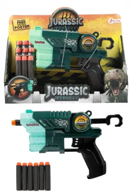 Immagine prodotto di Toi-Toys 32850A - MONDO DEI DINOSAURI - Pistola Dino con 9 dardi in schiuma Pistola giocattolo dinosauro