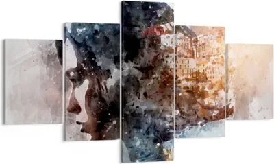 Produktbild von Bild auf Leinwand - Leinwandbild - Frau Abstraktion - 125x70cm - Wand Bild - Wanddeko - Wandbilder - Leinwanddruck - Bilder - Kunstdruck - Wanddekoration - Leinwand bilder - Wandkunst - EA125x70-3956