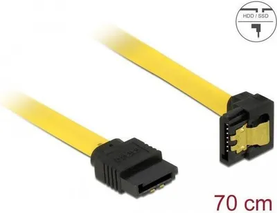 Produktbild von DeLOCK 0.7m SATA M/M, 0,7 m, Männlich/Männlich, Gelb