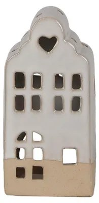 Image de Clayre & Eef Bougeoir Maison 7x6x14 cm Beige Céramique