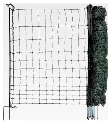Produktbild von Hundezaun Camping 50 m, 110 cm hoch, grün, mobiler Hundezaun mit 15 Fiberglaspfählen & Doppelspitze – mobiler Steckzaun für Hunde, für Garten, Hof & Camping, ohne Strom