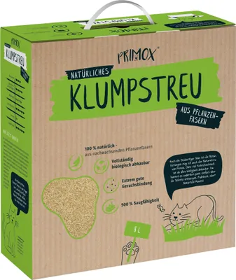 Produktbild von Katzenstreu PRIMOX aus Pflanzenfasern klumpend, ohne Duft 8 l