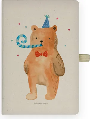 Produktbild von Mr. & Mrs. Panda Skizzenbuch Bär Geburtstag - Transparent - Geschenk, Tagebuch, Teddy, a4, kariertes notizbuch, Notizheft, Happy Birthday, Glückwunsch, Journal