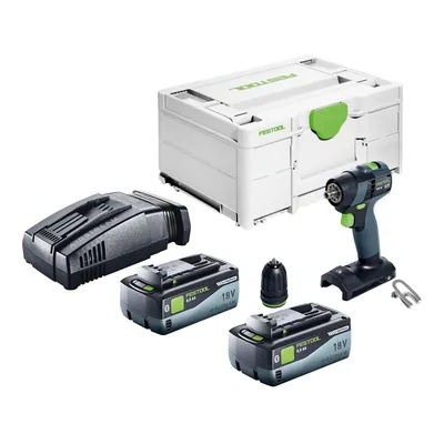 Obrázek produktu pro Festool TXS 18-Basic akumulátorový vrtací šroubovák 18 V 40 Nm bezkartáčový + 2x akumulátor 8,0 Ah + rychlonabíječka + systainer