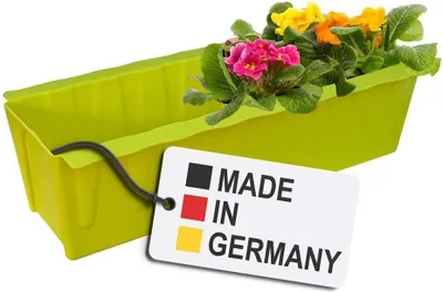 Image de BURI Bac à fleurs pour palettes Euro | 37,3cm vert clair | Bac à plantes pour palette Euro | Bac à balcon | Pot de fleurs | en plastique solide |  Germany