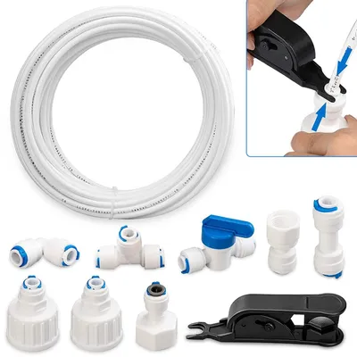 Obrázek produktu pro Hadice k chladničce, 15m 1/4" přívodní trubka vody, připojovací sada, přívodní trubka vody, pro chladničku Side by Side, systém reverzní osmózy pitné vody