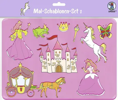 Produktbild von URSUS Mal Schablonen Set 1, Malschablone, Kinder, Mehrfarbig, Nicht für Kinder unter 36 Monaten geeignet