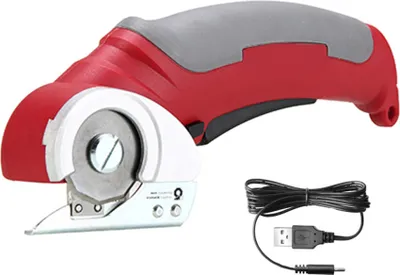 Obrázek produktu pro 4,2V Elektrické nůžky Akumulátorový nůž s měděným motorem, přenosný nůž na textil pro kartonové houby kožené koberce, max. řez 9 mm