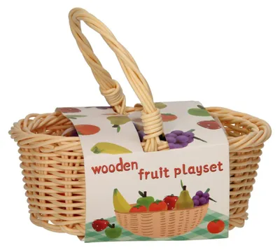 Produktbild von Bild Holzfrüchte im Picknickkorb 17dlg.
