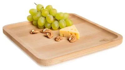 Produktbild von Orion | Servierteller - Serviertablett Holz - 14x14 cm - Servierplatte - Holzbrett - Bambus