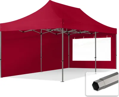 Obrázek produktu pro Nůžkový stan 3x6 m, ocel, vč. 2 bočnic červená