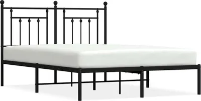 Produktbild von vidaXL Bettgestell mit Kopfteil Metall Schwarz 140x200 cm